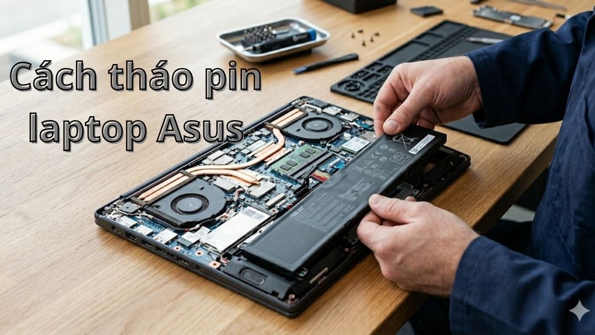 Cách tháo pin laptop Asus đúng chuẩn kỹ thuật